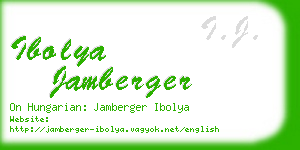 ibolya jamberger business card